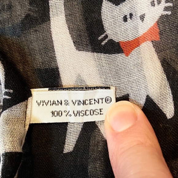 Vivian & Vincent Cat Print Infinity Scarf Lightweight Sheer Chiffon Cat Lover - Picture 5 of 10